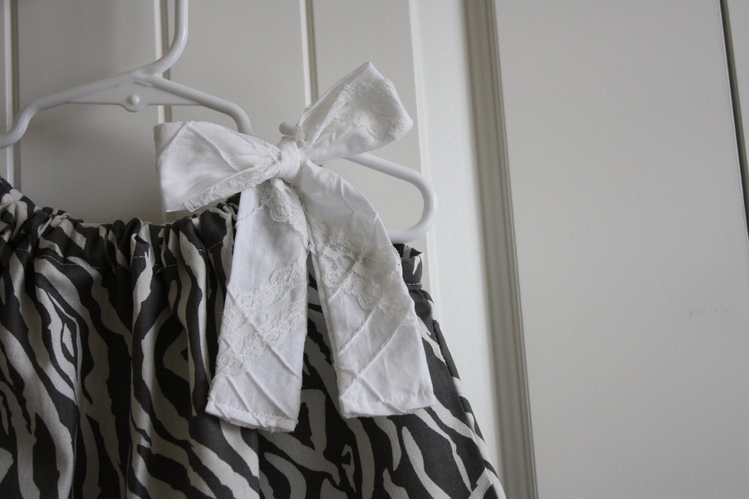 Zebra & Lace Pillowcase Dress Ready to Ship 2T