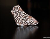 Hand Carved Indian Wood Textile Stamp Block- Parrot