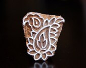 Hand Carved Indian Wood Textile Stamp Block- Small Paisley Motif