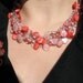 Pink Salmon Coral Pearl Wire Crochet Necklace - Coral Splendor