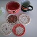 Crocheted Coaster and Bowl Set in Tangerine Cotton