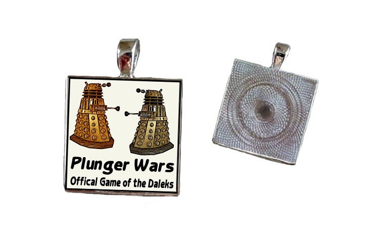 Buy 2 Get 1 Free Doctor Who Dalek Plunger Wars Key Chain, Key Ring, Pendant, Pet Tag