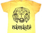 NAMASTE tshirt - Sun Yellow t shirt  alternative apparel -  Yoga - Men - Women - Small Medium Large XL