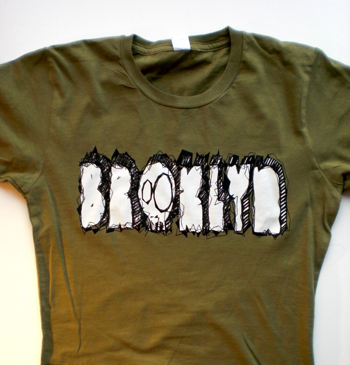 T shirt - BROOKLYN New York  - army fatigue green Alternative Apparel t shirt - mens tshirt womens tshirt - small medium large xl