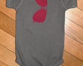 THE ORIGINAL Aviator Sunglasses Onesie in Charcoal with Deep Magenta Pink Aviators
