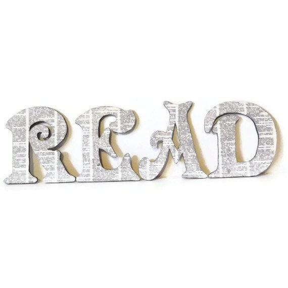 Teacher Gift - For Book Lovers - READ Wood Wall Letters