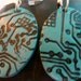 Circuit Board Blues Dangle Earrings