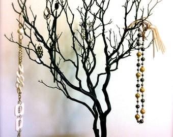 30" Black / Painted Tree Jewelry holder