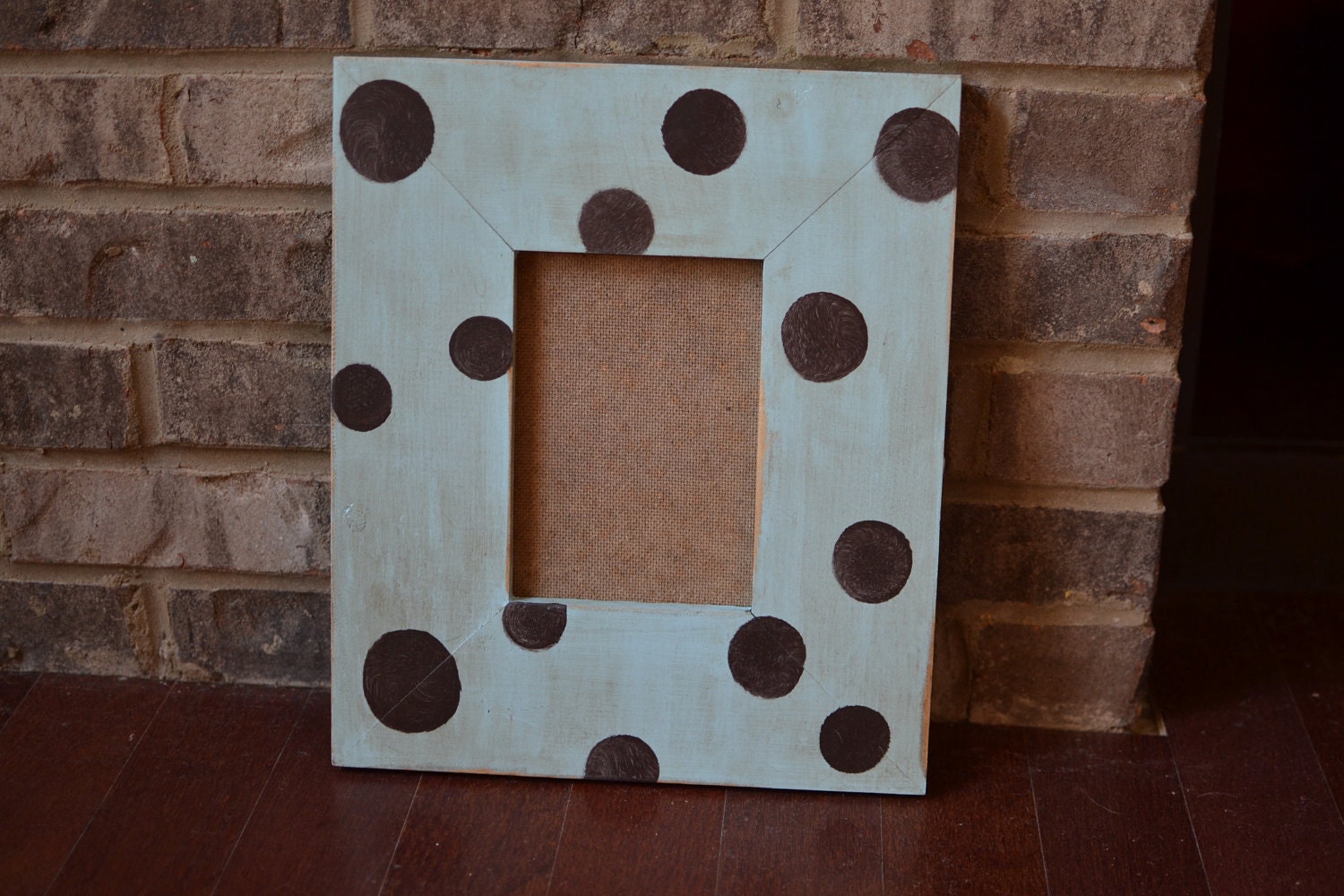 Distressed Baby Blue & Chocolate Frame - 5x7