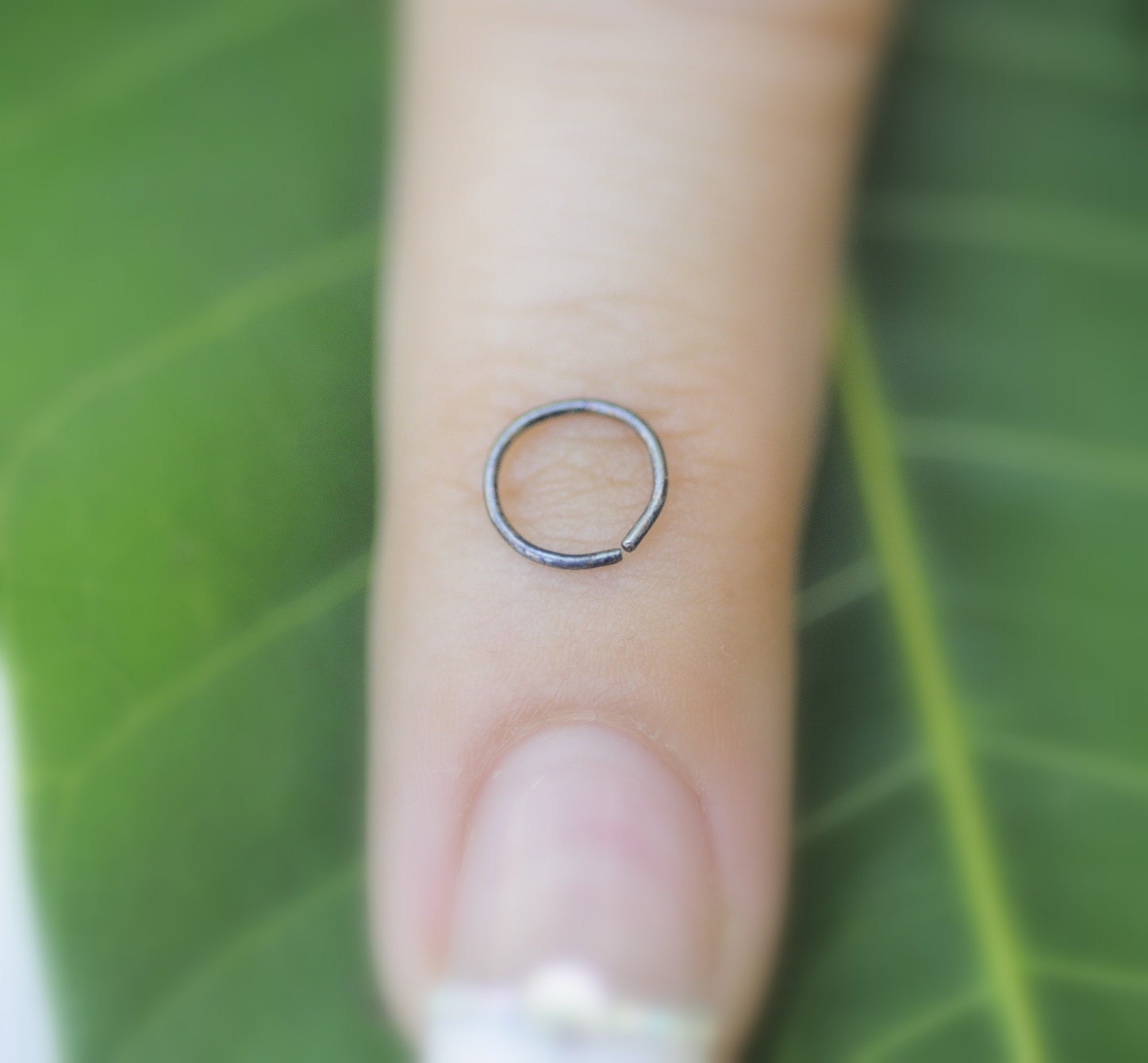 Extra Small Antiqued Sterling Silver Endless Hoop Earring Cartilage/Endless/seamless/catchless/tragus/helix/nose ring
