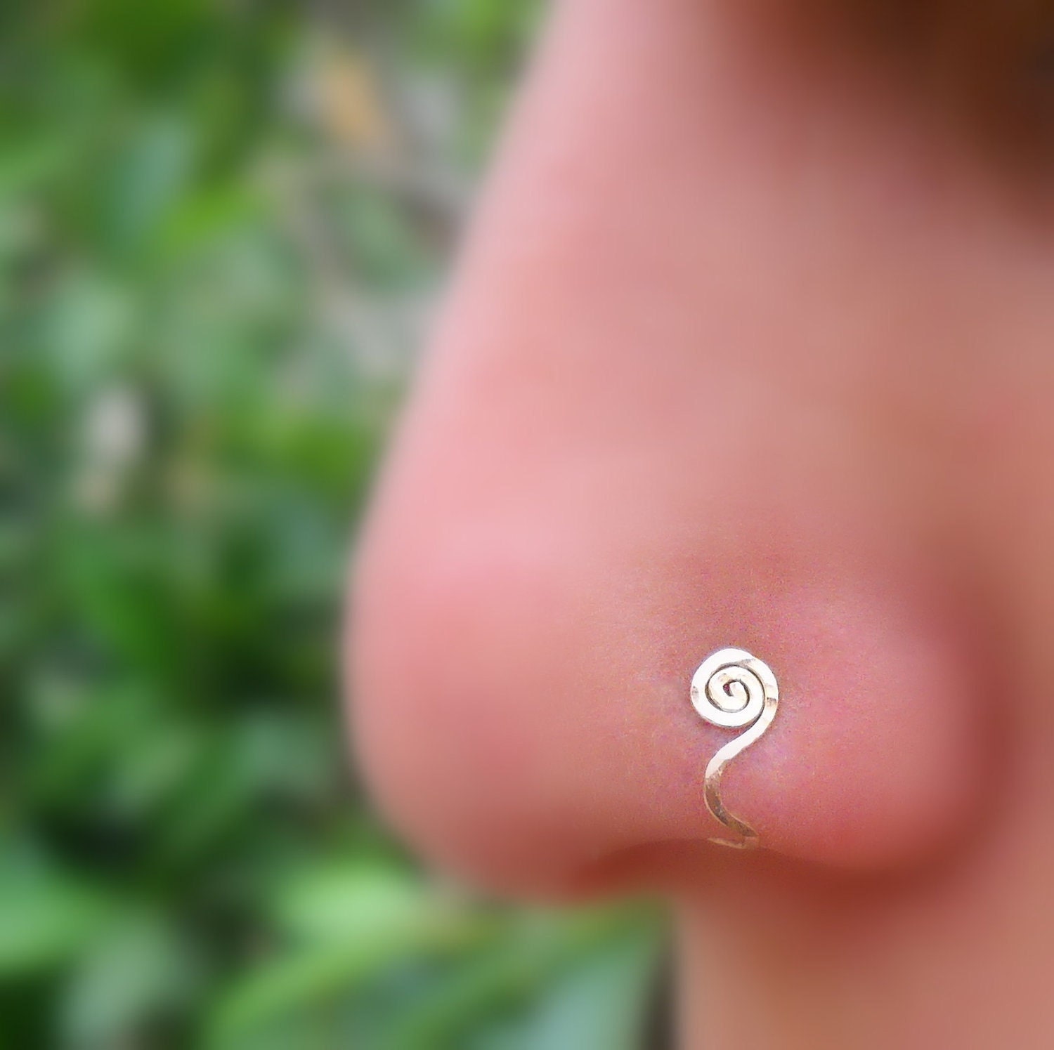 Tragus/Nose/Ear Cuff 14K Rose Gold Filled Handcrafted Non Pierced Nose Ring Spiral