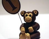 Custom Made Clay Animal Cake / Cupcake Topper - Monkey