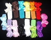 Hairbow Set..14 Large Hair bows and Headbands..Newborn Toddler Big Girl Twins Piggies