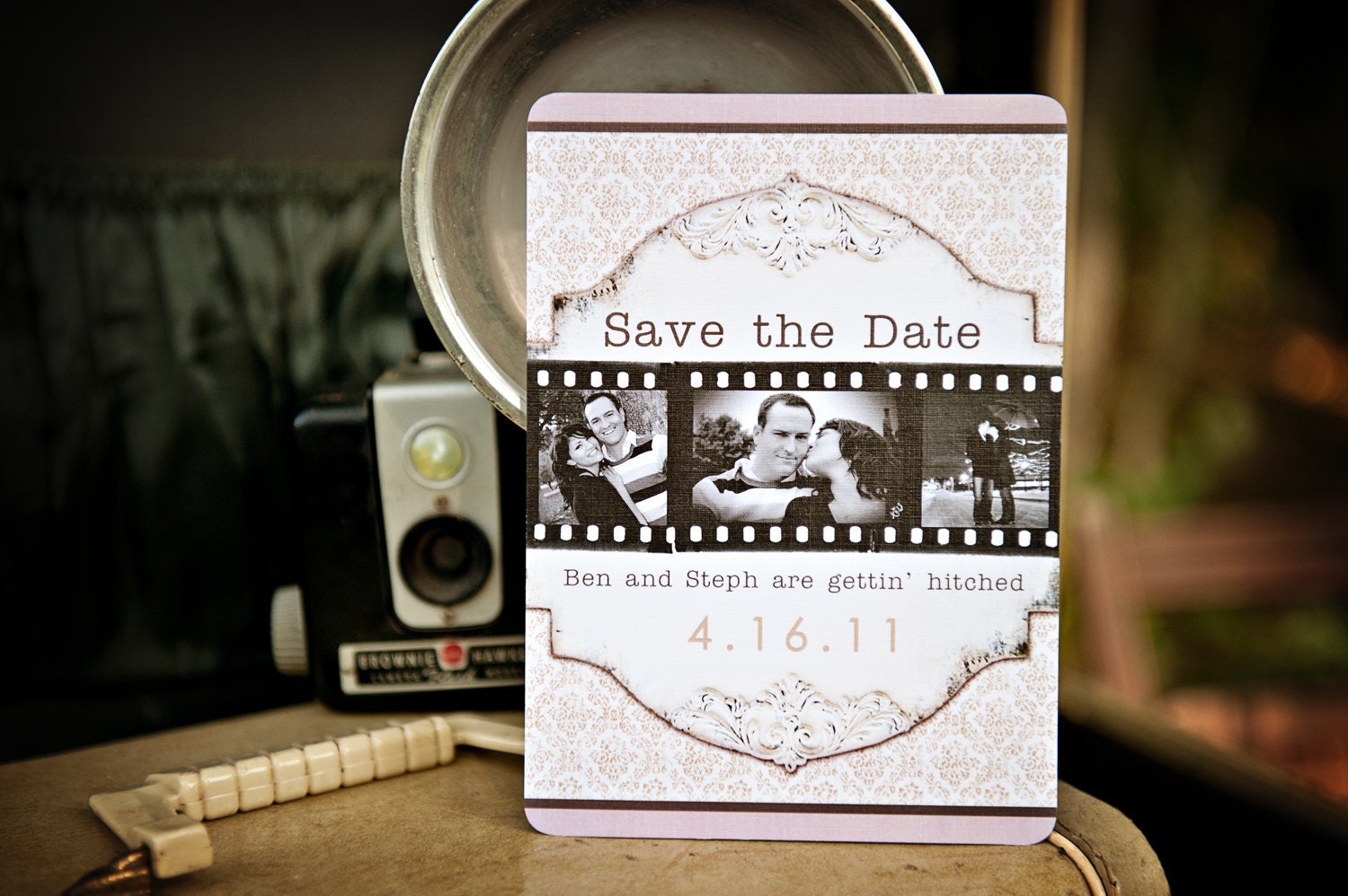 Save the Dates - Vintage Film Strip Scroll and Wallpaper - DEPOSIT
