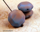 Czech Glass Bead - Matte Octagon - Dusk Pink Blue - 10 -  12mm (cab-130)