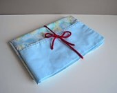 Vintage Pillowcase in Blue Watercolor Flowers