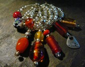 Orange Dream/Wine Charms/Set of 6/Housewarming Gift