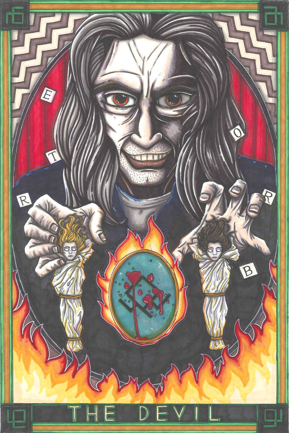 Twin Peaks Tarot BOB postcard PRINT