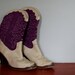 Purple suede and cream leather cowboy boots RESERVED FOR KRISTY