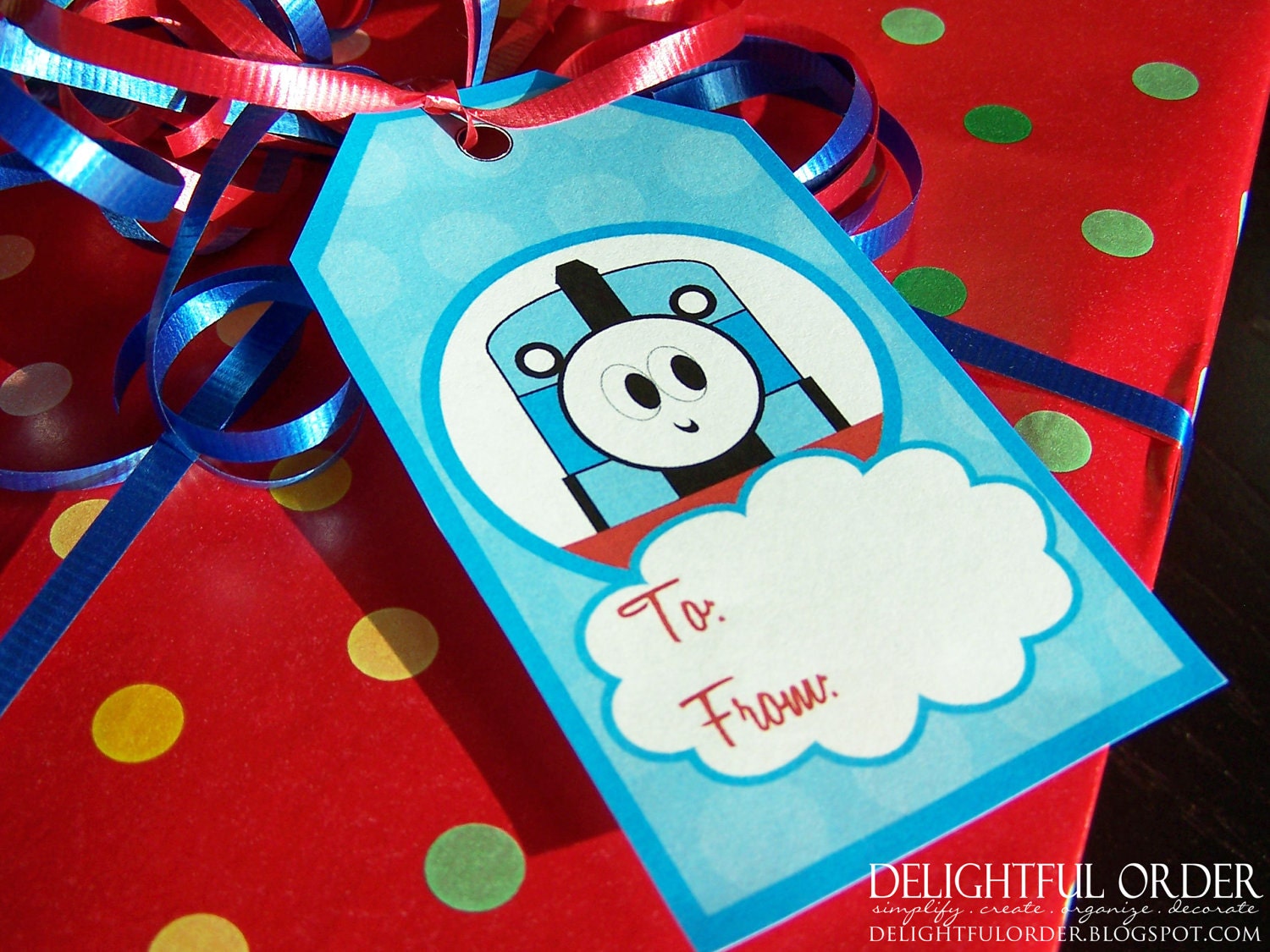 Trains, Dots & Stripes Gift Tags - PDF Printable File