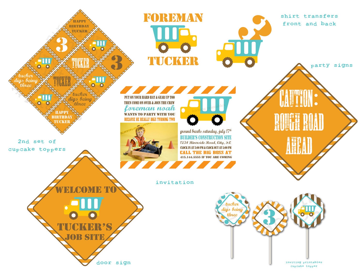 Construction party pack Standard-Personalized