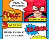 Comic Superhero Birthday Invitation