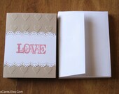 Stationery Note Cards- set of 5- made from Recycled Kraft Cardstock (Reduced price)