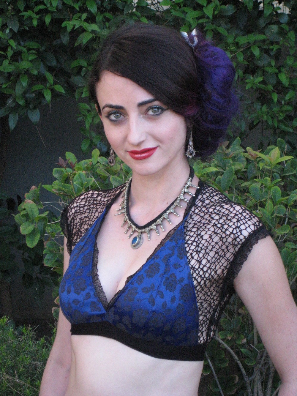 Retro Choli in Cobalt