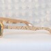 Rainbow Glitter Linen 1950's Cat Eye Sunglasses Squared Horn Rim Frames, Non Prescription Gray Lens
