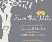 Custom Love Birdies Save the Date Card - Printable Digital File - DIY Wedding