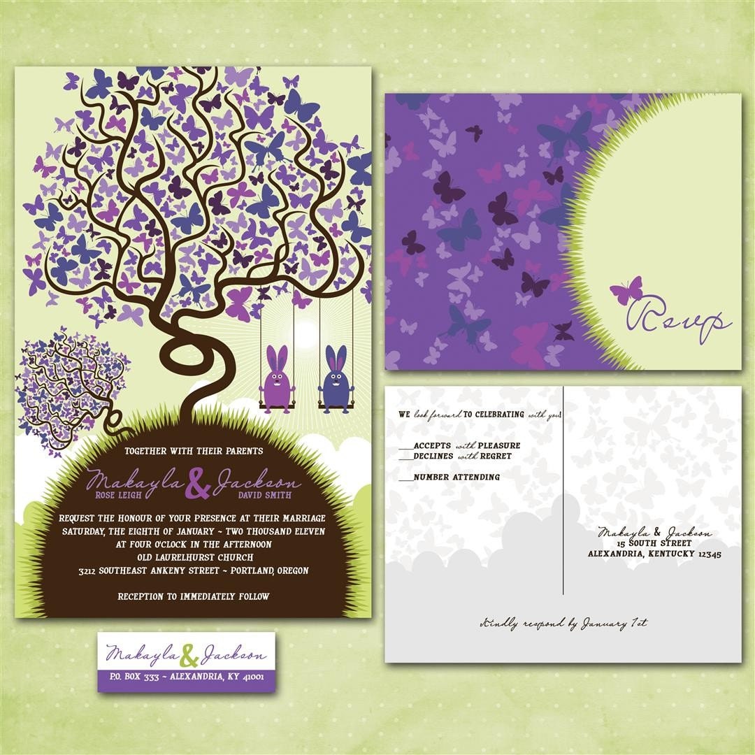 Rabbits in a Tree - Some Bunny Loves You Custom Wedding Invitation Suite - Sample Packet