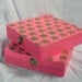 Handpainted Wooden Jewelry Box- Pink and Green Turtle Pattern