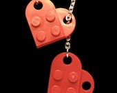 Two Hearts Lariat Necklace - made with LEGO(r) bricks