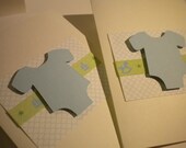 Pale Blue Onesie Cards with sailboats and rocking chairs - Announcement, Thank you, Baby Shower Invitation