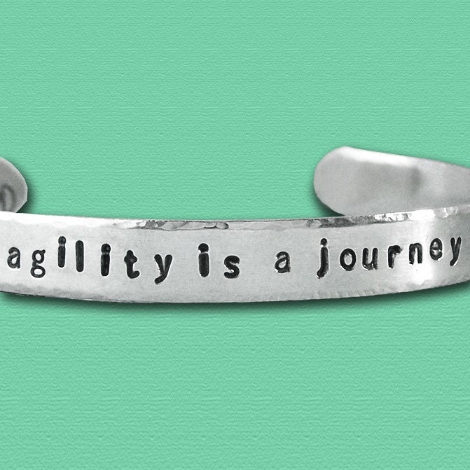 Agility is a Journey - Cuff Bracelet - Sterling Silver - Five Sixteenths Inch