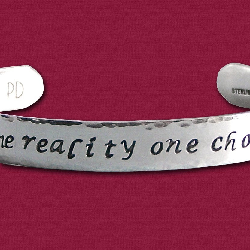Affirmation Bracelet - Sterling Silver Hand Stamped Cuff  - Dreams Become Reality - Five Sixteenths Inch