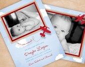 Airplane Baby Boy Birth Announcement
