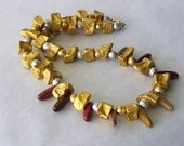 Necklace Organic Potato Beads Golden Sunburst Fashion