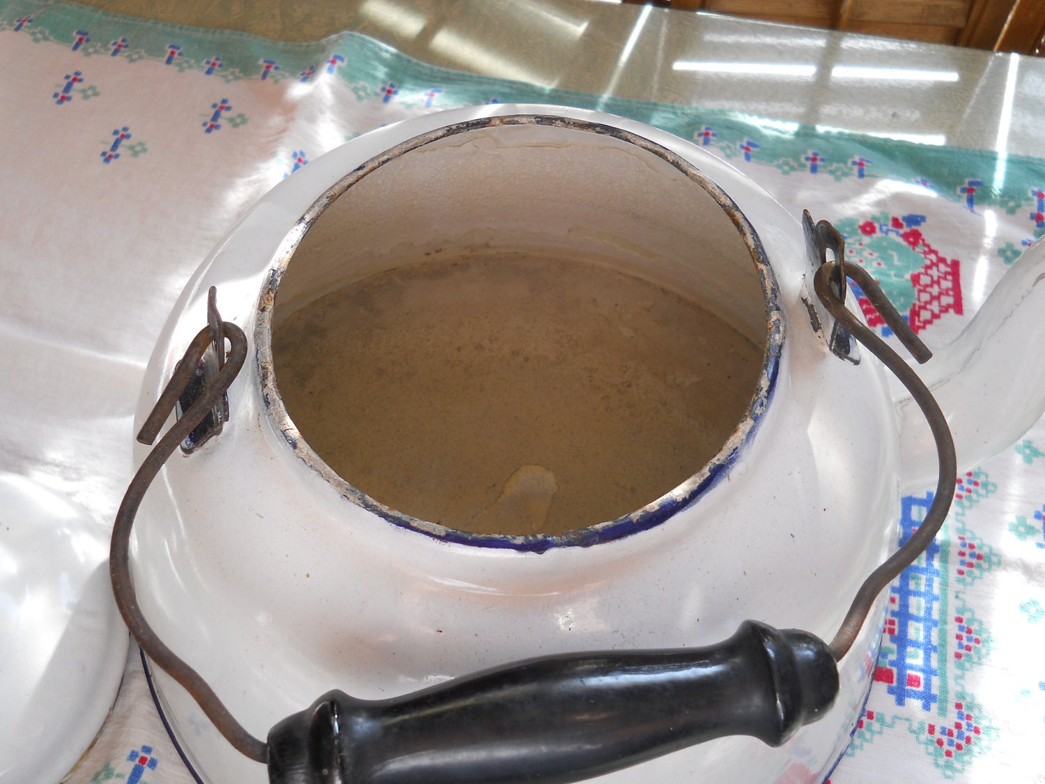 Extra Large Enamelware Tea Kettle