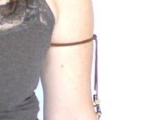 Boho Leather Arm Band Bracelet Summer music festival Tribal bone beads upper arm cuff UNISEX