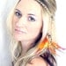 Hippie Headband  Feather Extensions Boho Braided Crown Orange