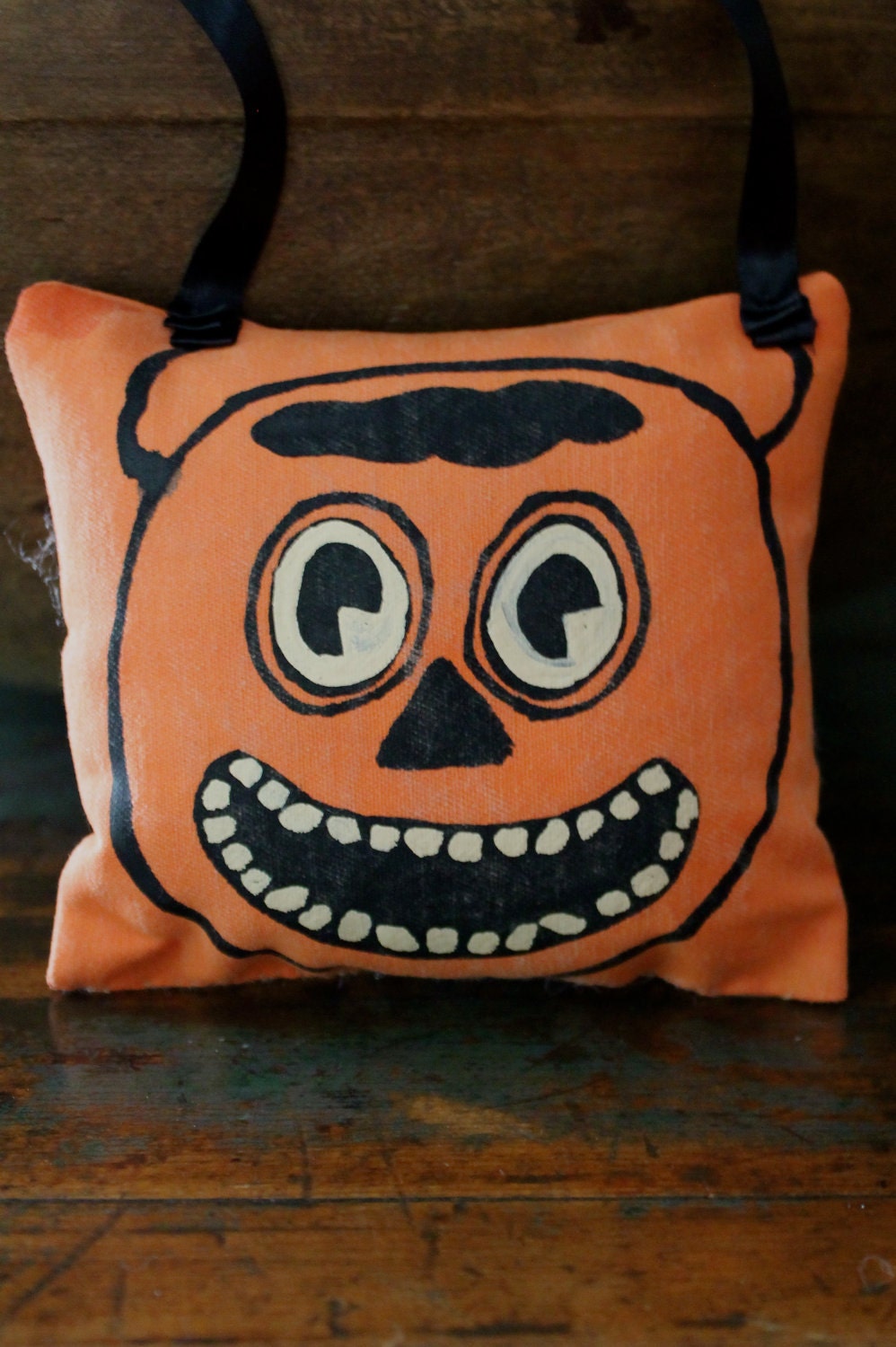 Halloween Vintage Pumpkin Jack O Lantern Door Hanger