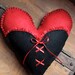 Special Reg. 20.00  now 10.00   Corset Shaped HEART Pillow a great GOTH WEDDING Pillow.