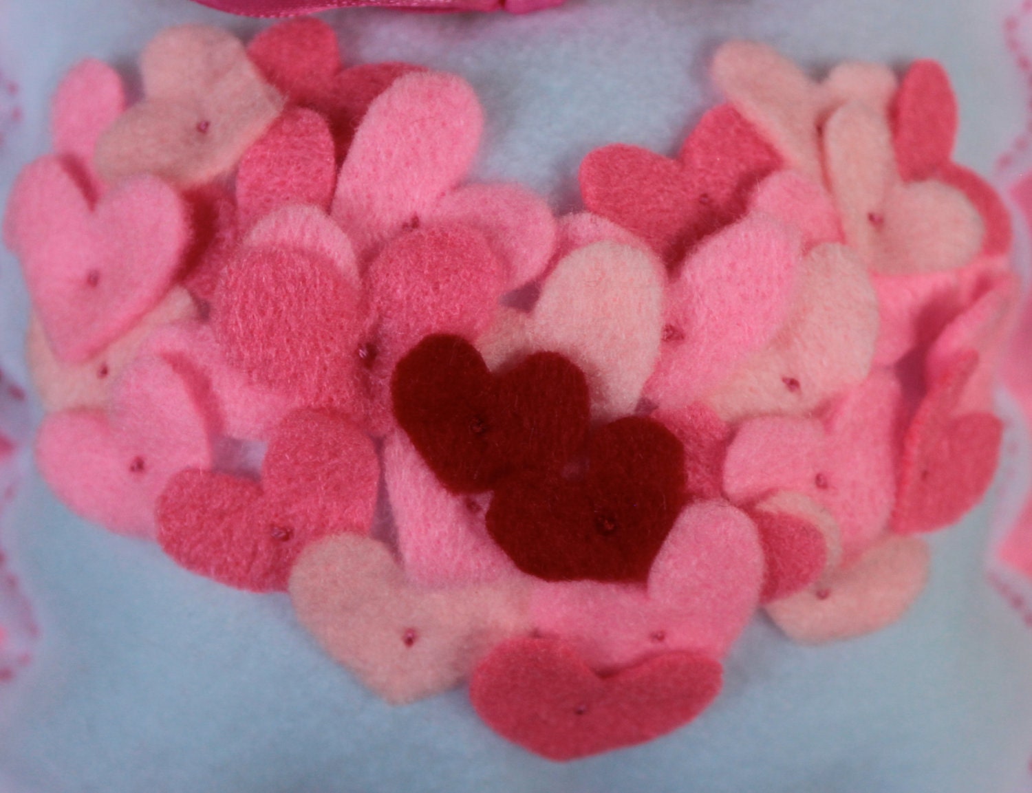 One of a Kind Felt Two Hearts Wedding Ring Bearer  or Valentine Pillow Special reg. 16.00 now 11.00