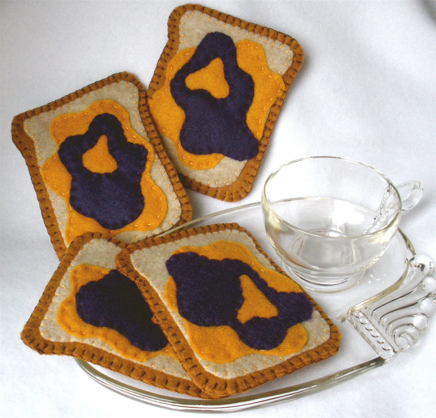 Peanut Butter and Jelly Coasters - MugMats Set of Four