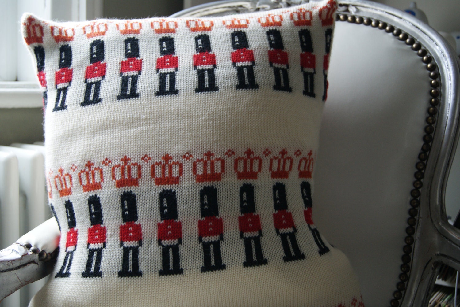 Toy Soldiers Knitted Cushion