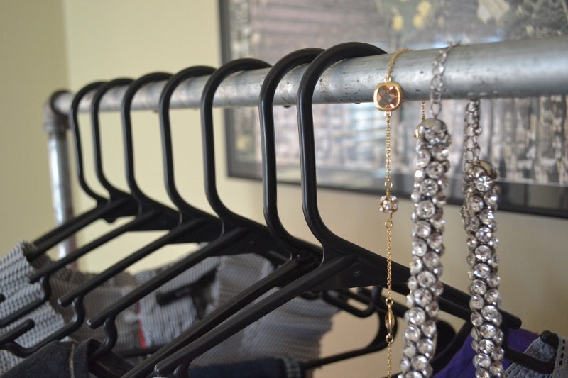 ROLLING Clothing Rack - GALVANIZED STEEL (with wheels/casters)