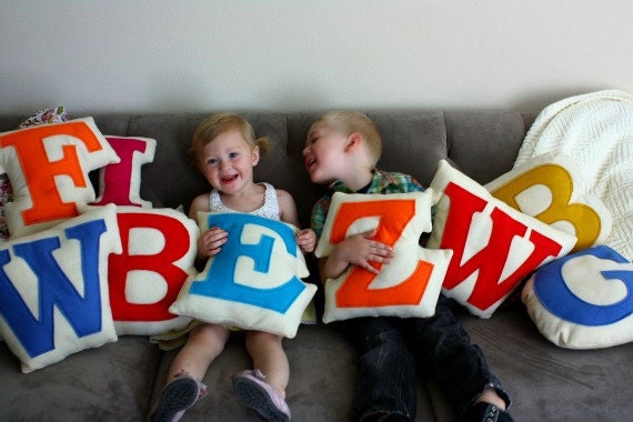 Personalized Children Letter Pillow Custom Recycled Felt