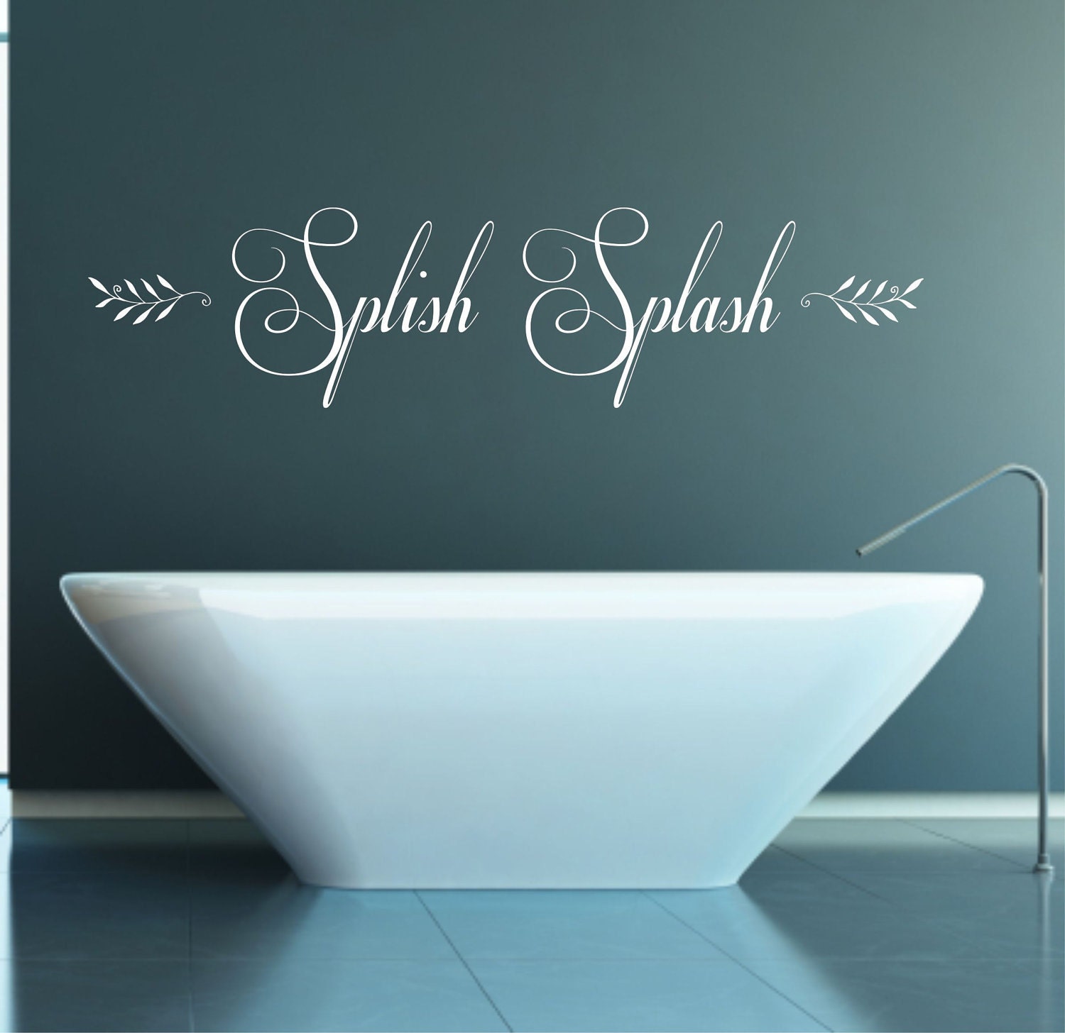 Splish Splash - Matt Vinyl Wall Art Sticker Decal Mural, Bathroom, Toilet 110cm wide
