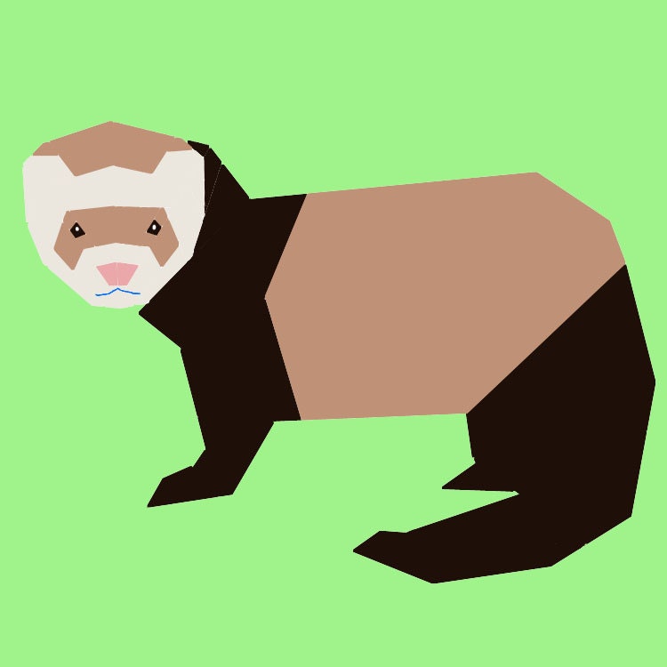 Ferret paper-piecing pattern, PDF